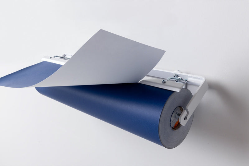 Roll holder for gift wrap, cellophane, kraft paper and plastic