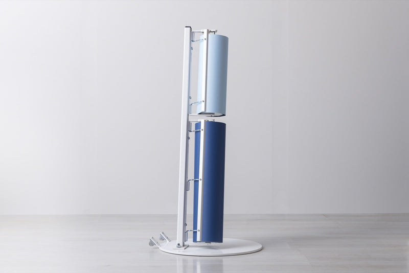 Floor stands and tabletop stands for paper rolls - for retail, industry, and warehouse